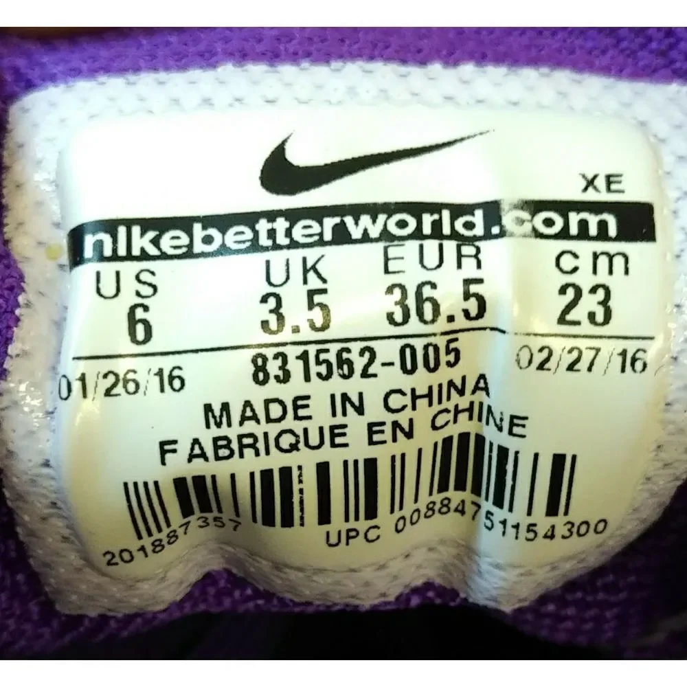 Nike Zoom Winflo 3 Running Sneakers Shoes Women's Size 6 Purple Grey Nike Colorf